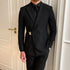 Elegant Double Breasted Black Suit Jacket for Men - Formal Business Attire